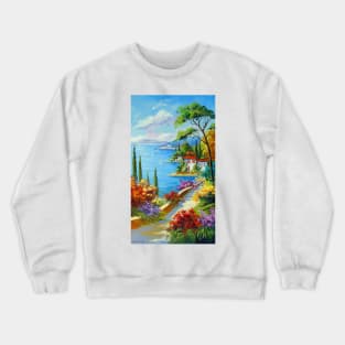 Sunny beach by the sea Crewneck Sweatshirt